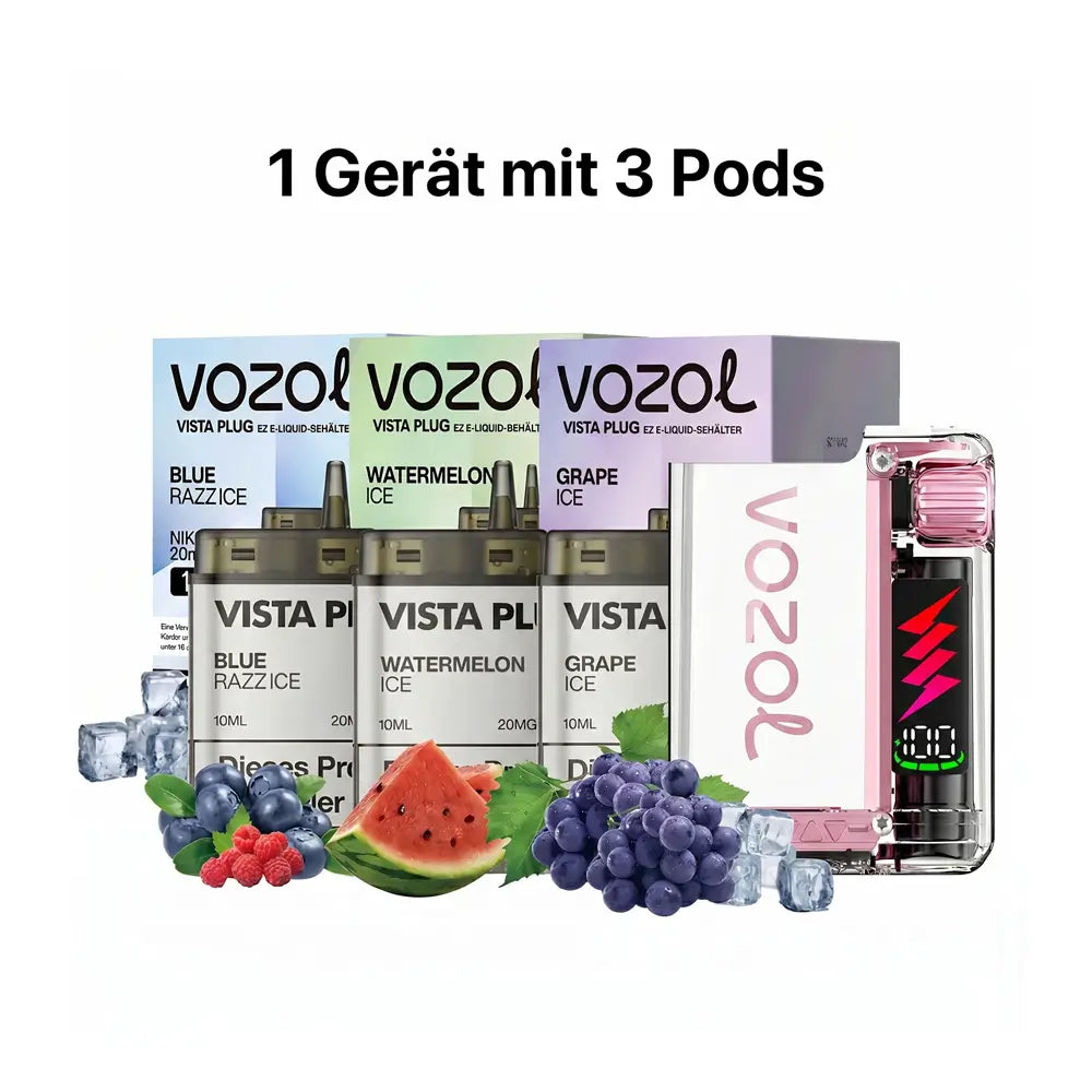VOZOL Vista Plug EZ Set – Akku-Gerät mit 3 Pods
