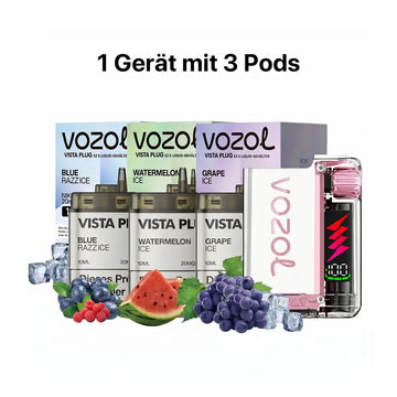 VOZOL Vista Plug EZ Set – Akku-Gerät mit 3 Pods